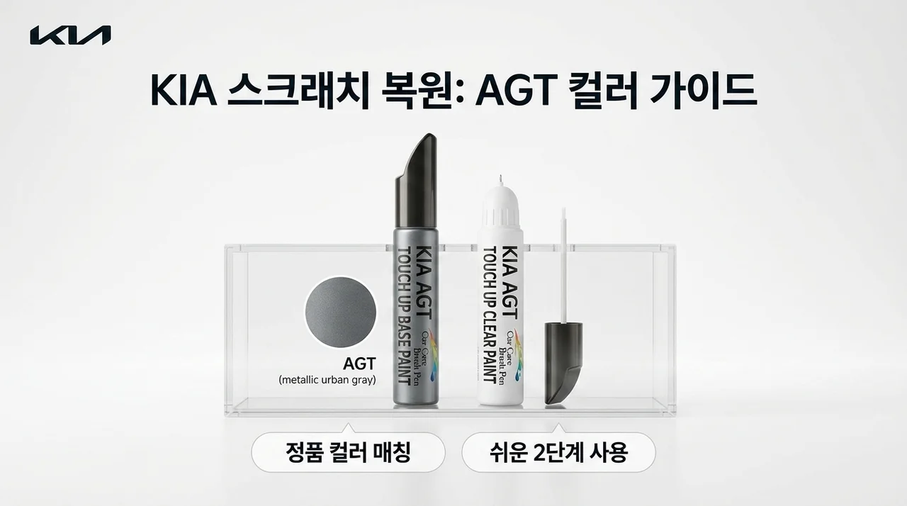 기아 스크래치 보수, 색상코드 AGT 붓펜 가이드