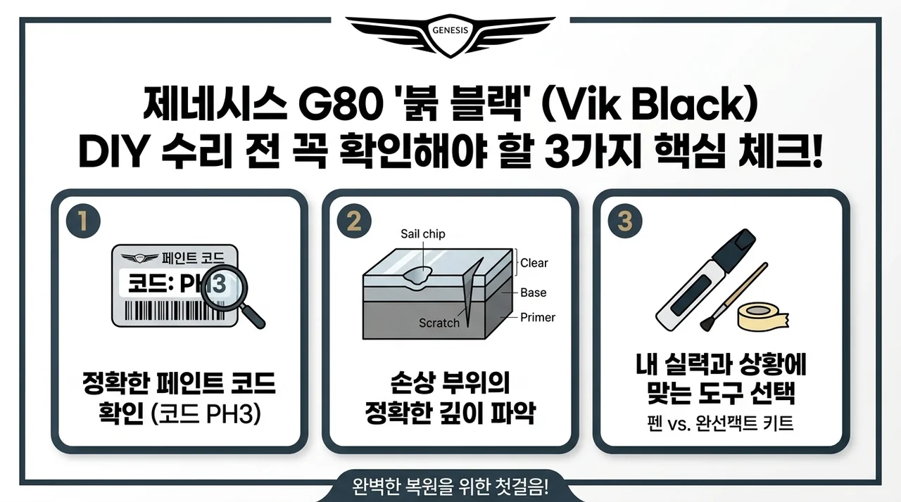 제네시스 G80 비크블랙 셀프 보수 전 확인할 3가지