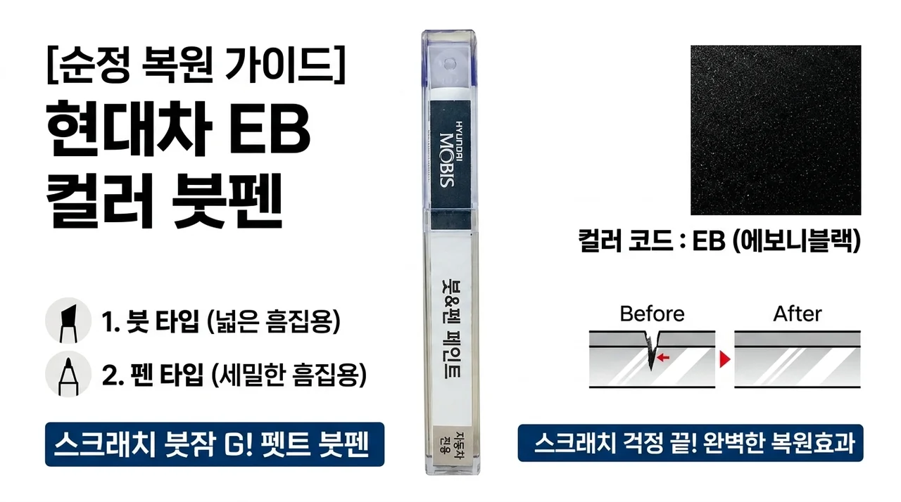 현대 스크래치 보수, 색상코드 EB 붓펜 가이드