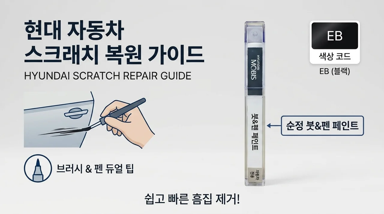현대 스크래치 보수, 색상코드 EB 붓펜 가이드