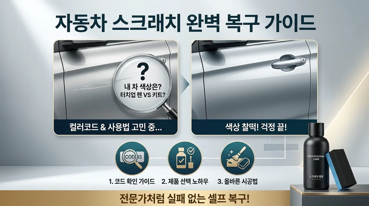 자동차 스크래치 복구제 사용법, 붓펜과 색상코드 고민 해결 가이드
