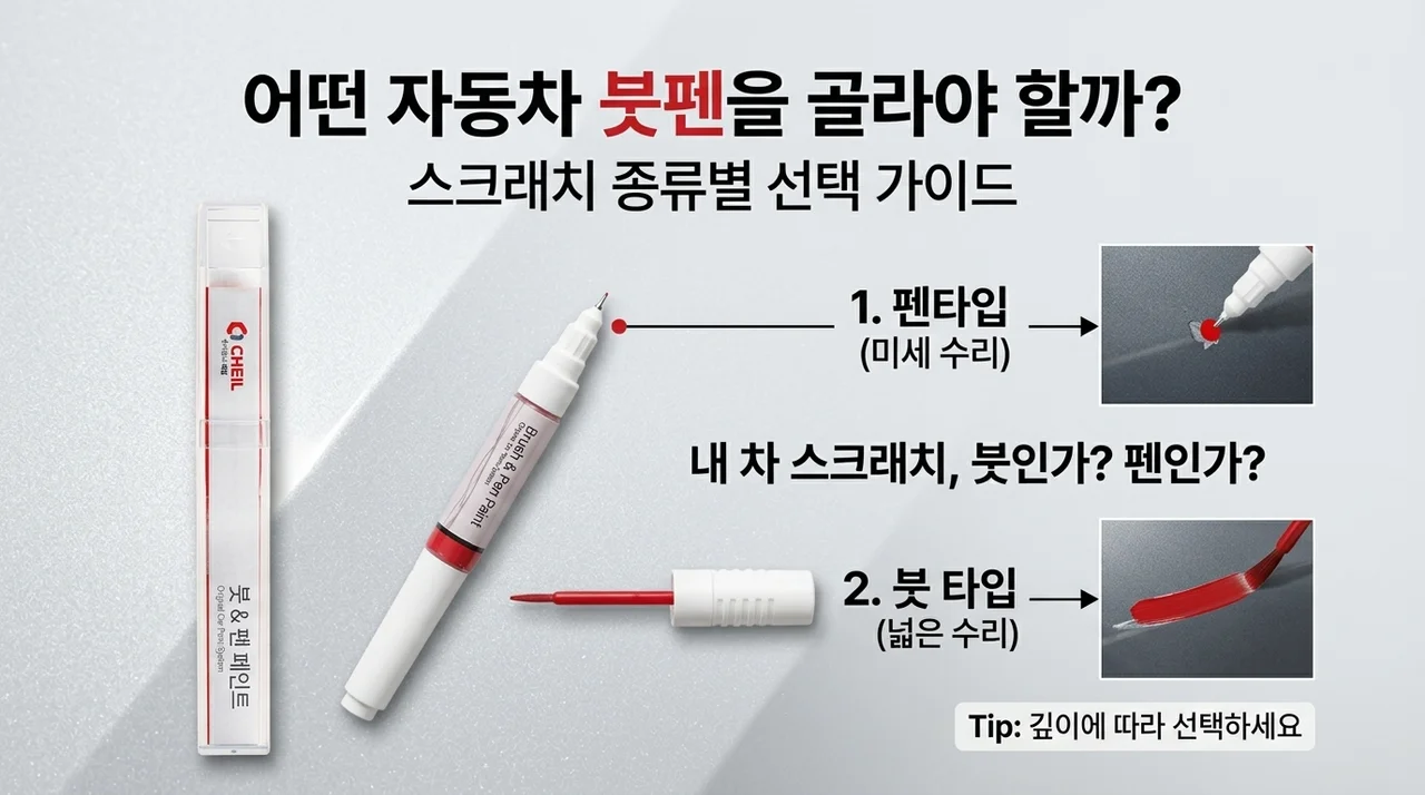 자동차 붓펜 선택법, 스크래치 보수 상황에서 어떻게 다른가요