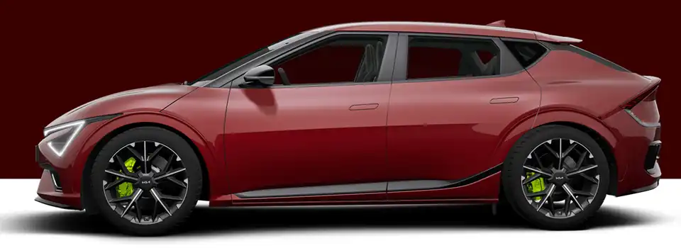 현대 더 뉴 EV6 GT 런웨이 레드(색상 코드 CR5) 색상 차량 이미지