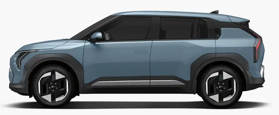 기아 EV3 프로스트 블루(색상 코드 EBB) 색상 차량 이미지